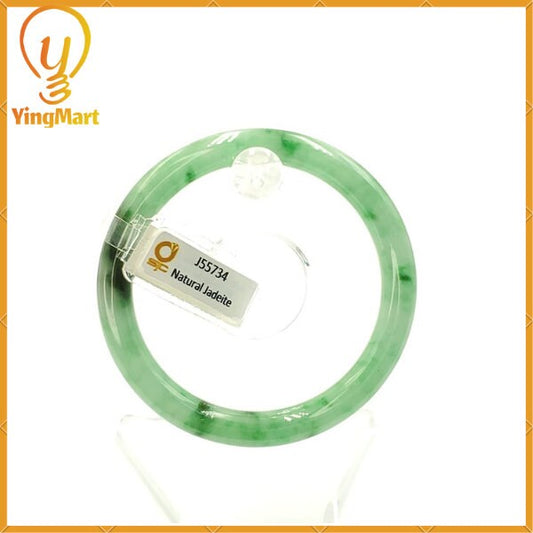 SJC Certified 51mm Natural Color Green with Black Brown Spot Jadeite Bangle PNJ | Bracelet for Men,Women,Grandma,Sister – Vintage Jade Gift