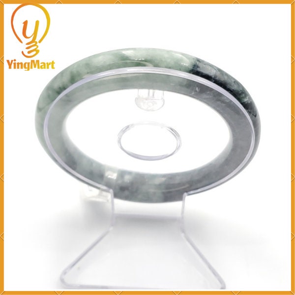 YingCollection 66mm SJC Certified Natural Color With Black Brown Spot Jadeite Jade Bangle Bracelet, Real Gemstone, Jewelry