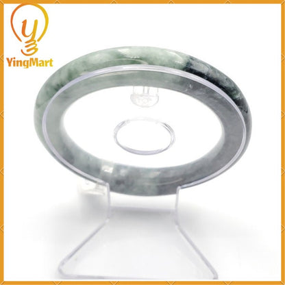 YingCollection 66mm SJC Certified Natural Color With Black Brown Spot Jadeite Jade Bangle Bracelet, Real Gemstone, Jewelry