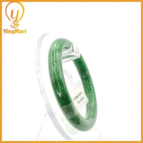 Natural Color Jade Jadeite Bangle 51mm PNJ133158 | Greyish Green To Green Jade Bracelet for Men, Women, Grandma, Sister – Mother days gift