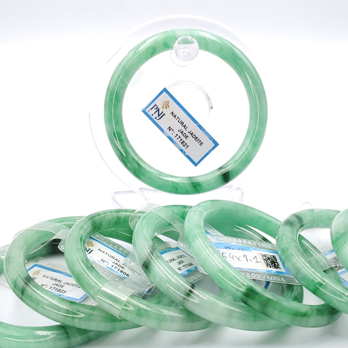 Certified 47-75mm PNJ Jade Bangle Bracelet, Natural Color Green Jade Jewelry for Men, Women, Grandmother, Sister – Timeless Style & Elegance