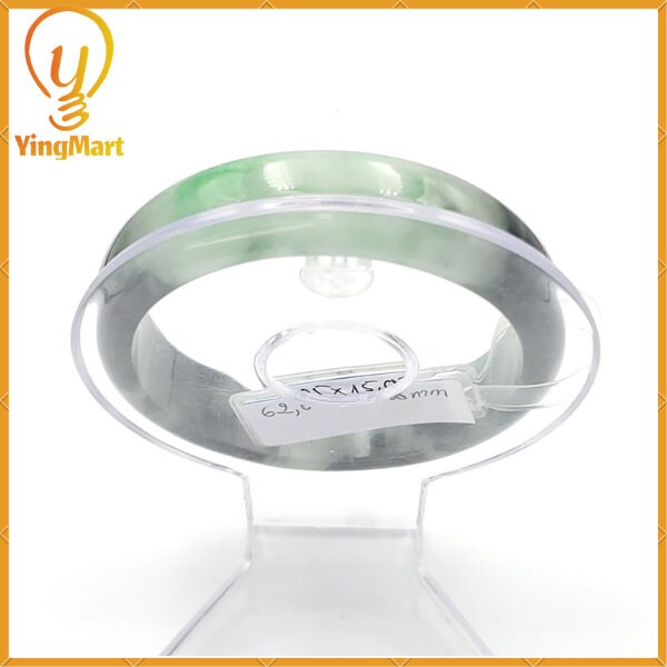YingCollection 62mm PNJ220805 Certified Natural Color Green With Black Brown Spot Jadeite Jade Bangle Bracelet, Real Gemstone, Jewelry
