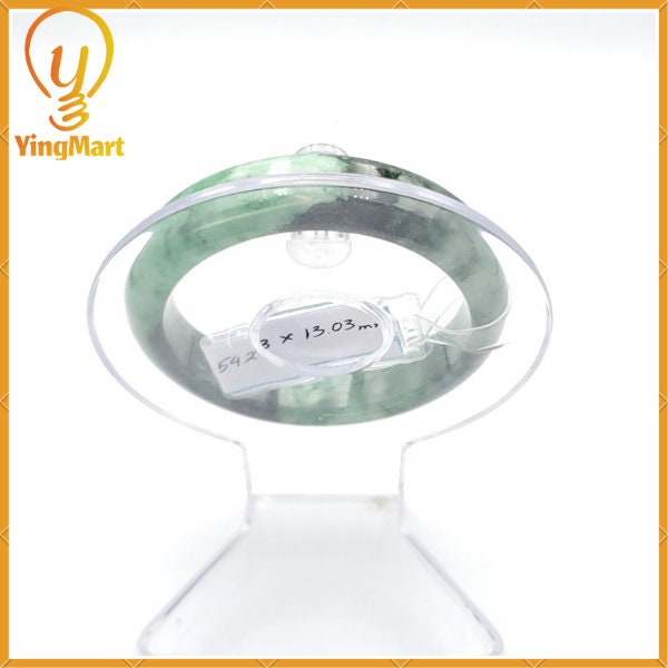 Yingmart 54mm PNJ Certified Natural Color Green With Black Brown Spot Jadeite Jade Bangle Bracelet, Real Gemstone, Jewelry