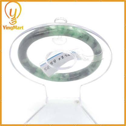 Yingmart 54mm PNJ220848 Certified Natural Color Green With Black Brown Spot Jadeite Jade Bangle Bracelet, Real Gemstone, Jewelry