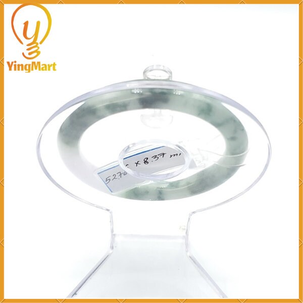 Yingmart 52mm PNJ220875 Certified Natural Color Green With Black Brown Spot Jadeite Jade Bangle Bracelet, Real Gemstone, Jewelry