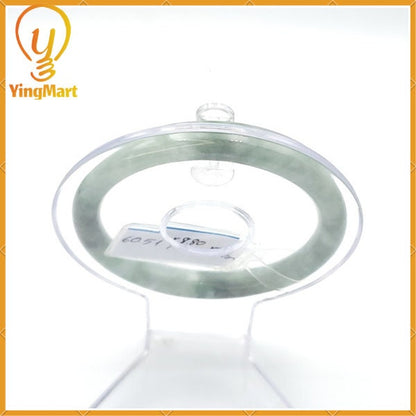 YingCollection 60mm PNJ Certified Natural Color Green With Black Brown Spot Jadeite Jade Bangle Bracelet, Real Gemstone, Jewelry