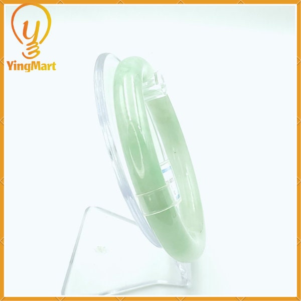 YingCollection 67mm PNJ Certified Natural Color Green With Black Brown Spot Jadeite Jade Bangle Bracelet, Real Gemstone, Jewelry