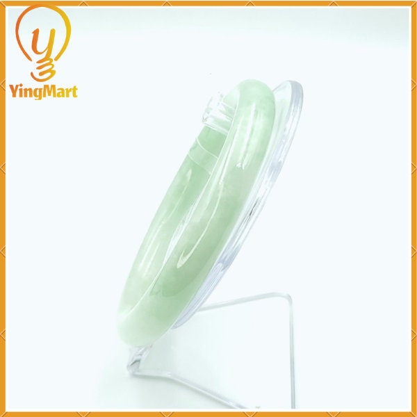 YingCollection 67mm PNJ Certified Natural Color Green With Black Brown Spot Jadeite Jade Bangle Bracelet, Real Gemstone, Jewelry