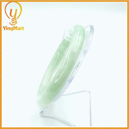 YingCollection 67mm PNJ Certified Natural Color Green With Black Brown Spot Jadeite Jade Bangle Bracelet, Real Gemstone, Jewelry