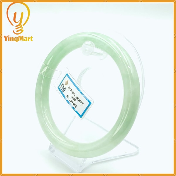 YingCollection 67mm PNJ Certified Natural Color Green With Black Brown Spot Jadeite Jade Bangle Bracelet, Real Gemstone, Jewelry