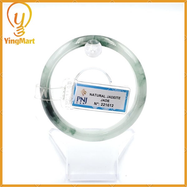 Yingmart 53mm PNJ221612 Certified Natural Color Green With Black Brown Spot Jadeite Jade Bangle Bracelet, Real Gemstone, Jewelry