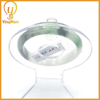 Yingmart 53mm PNJ221613 Certified Natural Color Green With Black Brown Spot Jadeite Jade Bangle Bracelet, Real Gemstone, Jewelry
