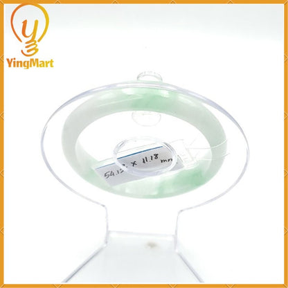 Yingmart 54mm PNJ221615 Certified Natural Color Green With Black Brown Spot Jadeite Jade Bangle Bracelet, Real Gemstone, Jewelry