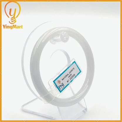 YingCollection 61mm PNJ 222538 Certified Natural Color With Black Brown Spot Jadeite Jade Bangle Bracelet, Real Gemstone, Jewelry