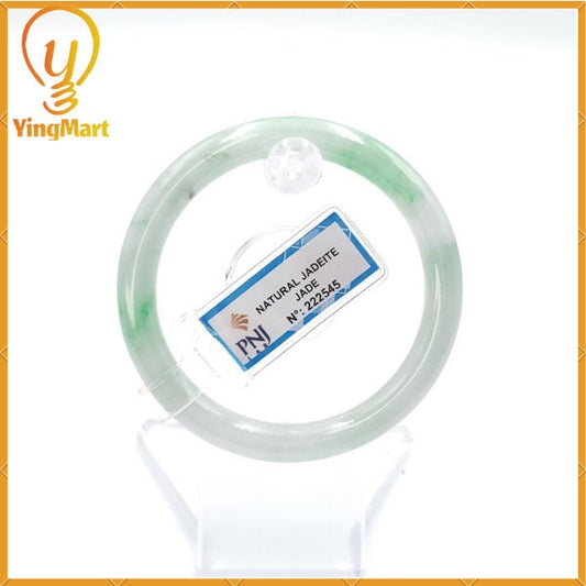 Certified 52mm Natural Color Green with Black Brown Spot Jadeite Bangle PNJ222545 | Bracelet for Men, Women, Grandma, Sister – Vintage Gift