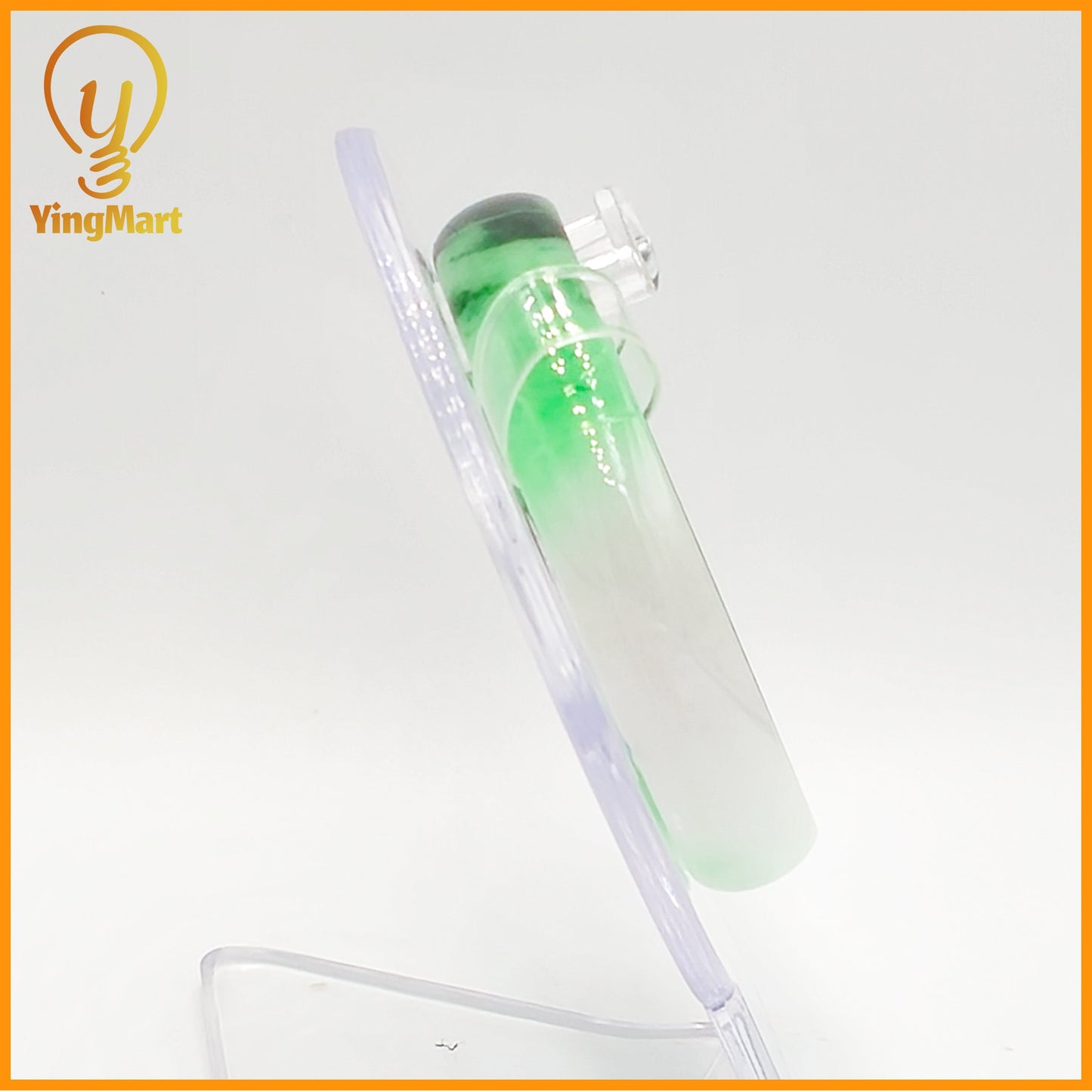 YingCollection 55mm PNJ Certified Natural Color Green With Black Brown Spot Jadeite Jade Bangle Bracelet, Real Gemstone, Jewelry