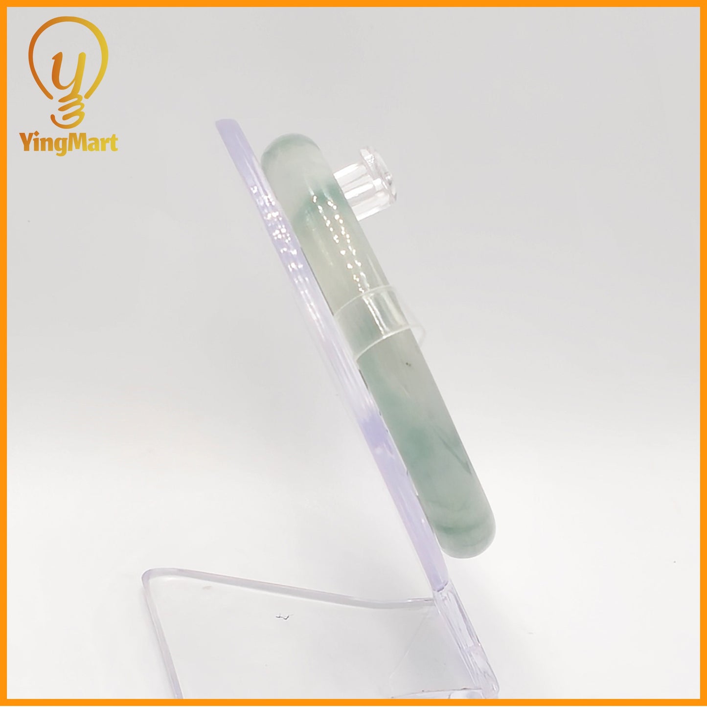 YingCollection 57mm PNJ Certified Natural Color Green With Black Brown Spot Jadeite Jade Bangle Bracelet, Real Gemstone, Jewelry