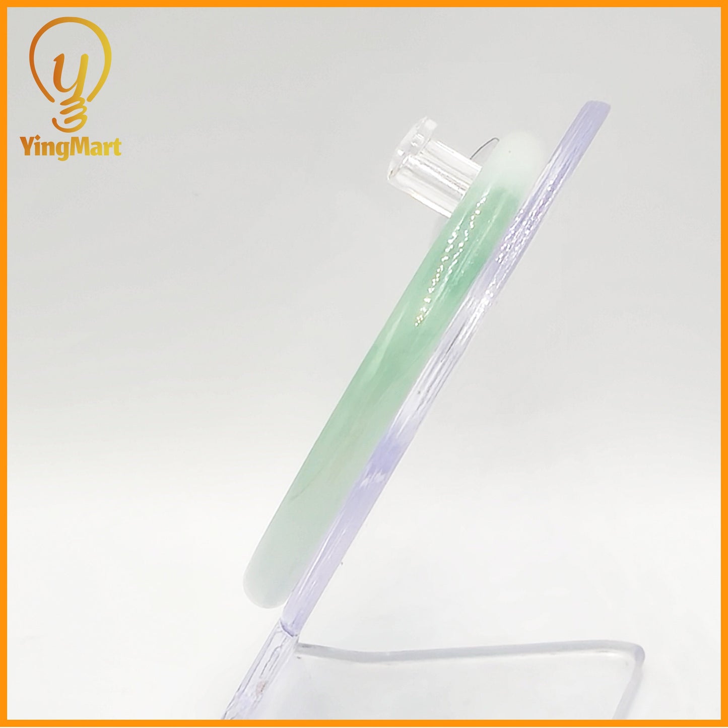 YingCollection 58mm PNJ Certified Natural Color Green With Black Brown Spot Jadeite Jade Bangle Bracelet, Real Gemstone, Jewelry