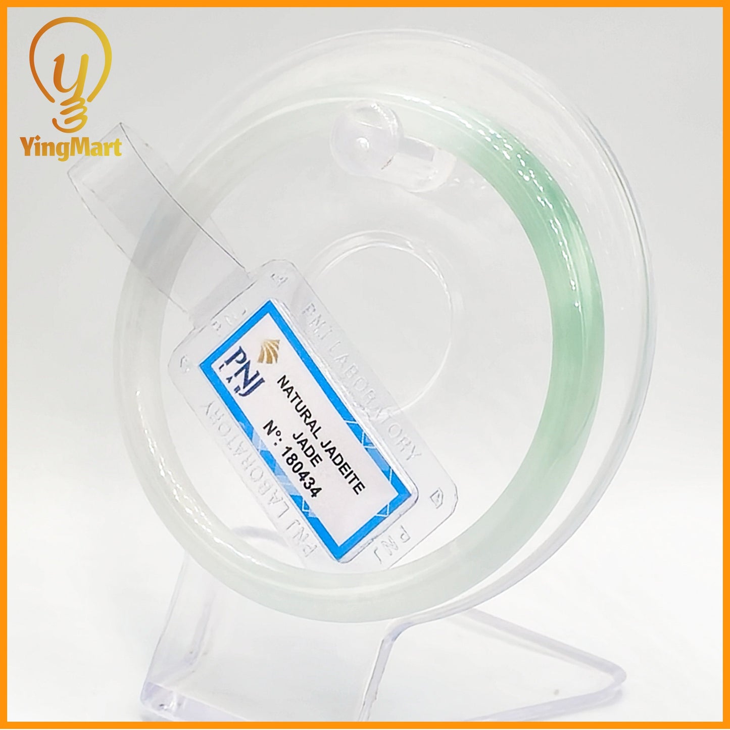 YingCollection 58mm PNJ Certified Natural Color Green With Black Brown Spot Jadeite Jade Bangle Bracelet, Real Gemstone, Jewelry