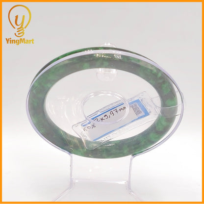 YingCollection 60mm PNJ Certified Natural Color Green With Black Brown Spot Jadeite Jade Bangle Bracelet, Real Gemstone, Jewelry