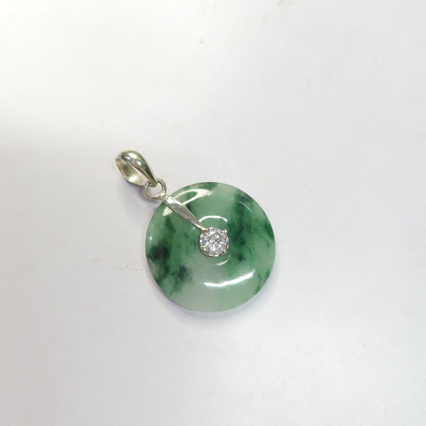 Yingmart Genuine Small Fu Green Natural Jadeite Jade Pendant, Real Gemstone, Vintage Jewelry, Gift for her