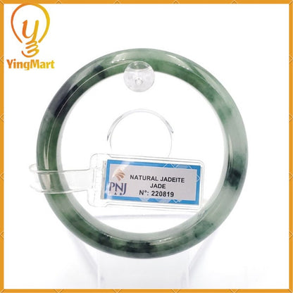Jade Bangle 58mm PNJ220819 Certified | Yingmart Natural Color Green White To Greyish Green Jadeite Bracelet for Men, Women, Grandma, Sister