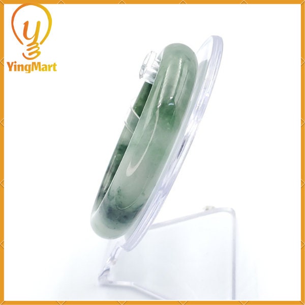 Jade Bangle 58mm PNJ220819 Certified | Yingmart Natural Color Green White To Greyish Green Jadeite Bracelet for Men, Women, Grandma, Sister