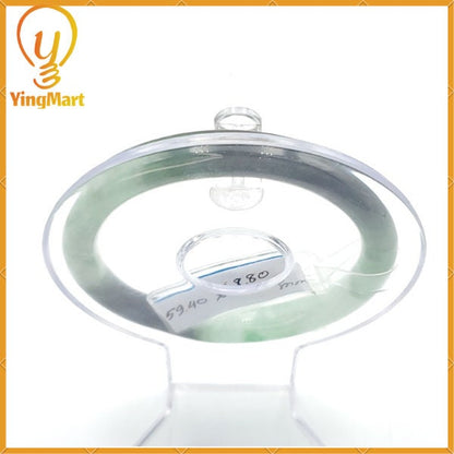 YingCollection 59mm PNJ220839 Certified Natural Color Green With Black Brown Spot Jadeite Jade Bangle Bracelet, Real Gemstone, Jewelry