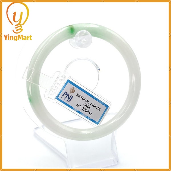 YingCollection 58mm PNJ220841 Certified Natural Color Green With Black Brown Spot Jadeite Jade Bangle Bracelet, Real Gemstone, Jewelry