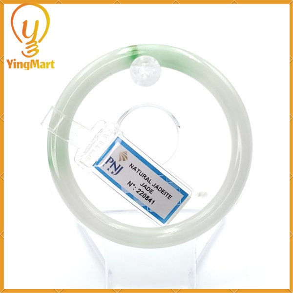 YingCollection 58mm PNJ220841 Certified Natural Color Green With Black Brown Spot Jadeite Jade Bangle Bracelet, Real Gemstone, Jewelry