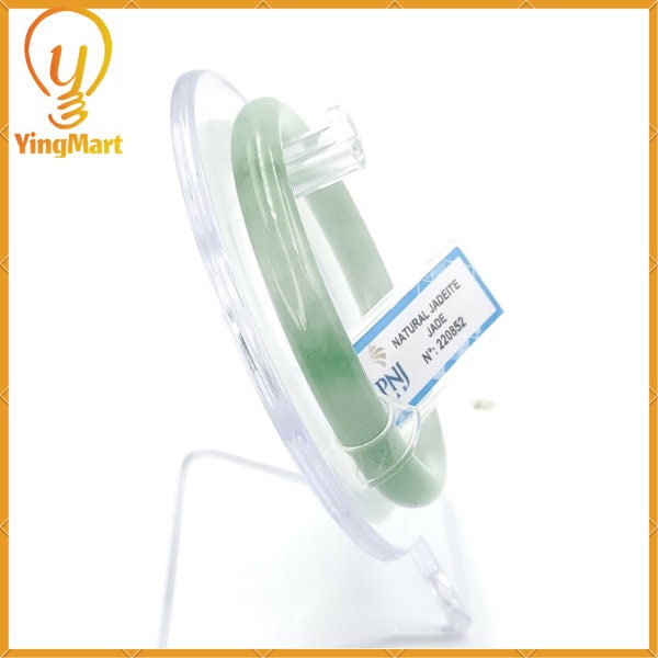 YingCollection 55mm PNJ220852 Certified Natural Color Green With Black Brown Spot Jadeite Jade Bangle Bracelet, Real Gemstone, Jewelry