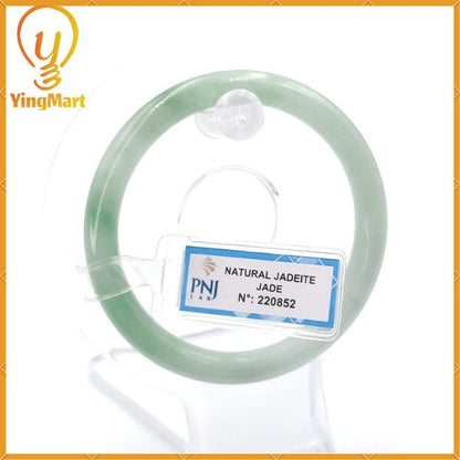 YingCollection 55mm PNJ220852 Certified Natural Color Green With Black Brown Spot Jadeite Jade Bangle Bracelet, Real Gemstone, Jewelry