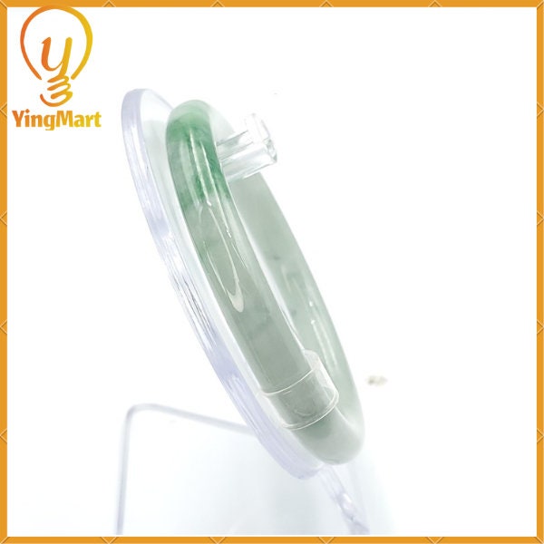 YingCollection 59mm PNJ220859 Certified Natural Color Green With Black Brown Spot Jadeite Jade Bangle Bracelet, Real Gemstone, Jewelry