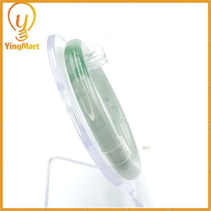 YingCollection 59mm PNJ220859 Certified Natural Color Green With Black Brown Spot Jadeite Jade Bangle Bracelet, Real Gemstone, Jewelry