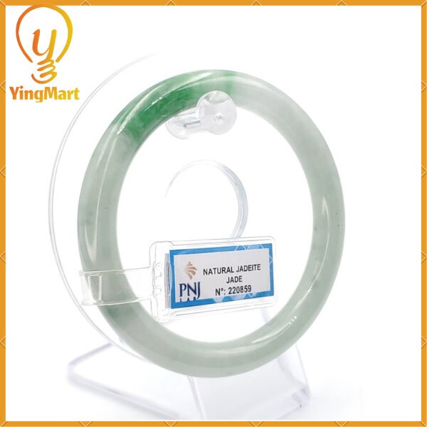 YingCollection 59mm PNJ220859 Certified Natural Color Green With Black Brown Spot Jadeite Jade Bangle Bracelet, Real Gemstone, Jewelry