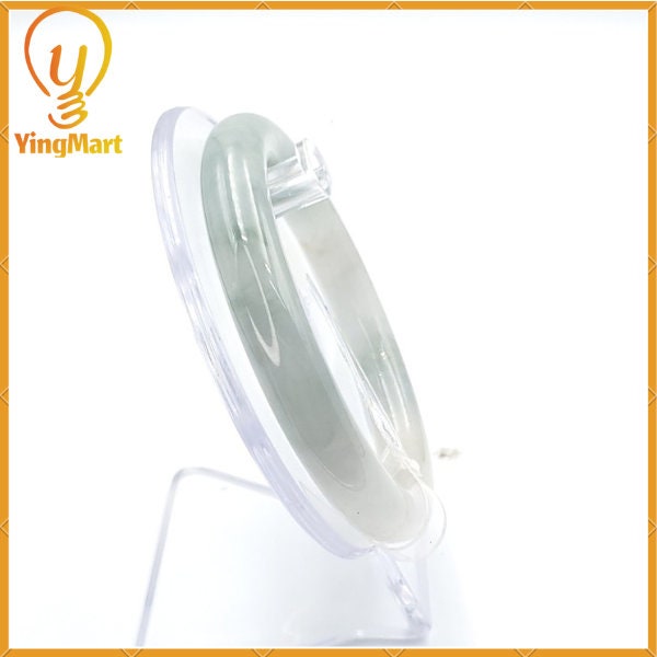 YingCollection 58mm PNJ220869 Certified Natural Color Green With Black Brown Spot Jadeite Jade Bangle Bracelet, Real Gemstone, Jewelry