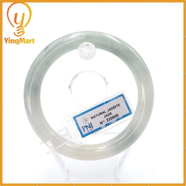 YingCollection 58mm PNJ220869 Certified Natural Color Green With Black Brown Spot Jadeite Jade Bangle Bracelet, Real Gemstone, Jewelry