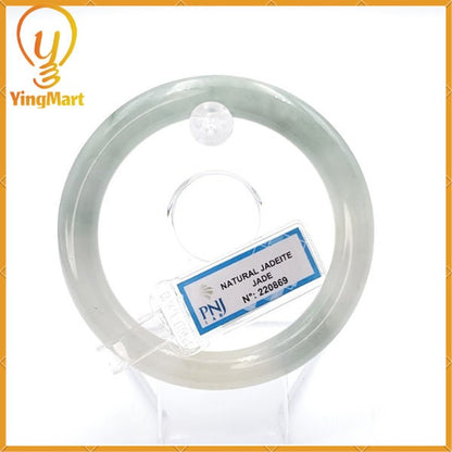 YingCollection 58mm PNJ220869 Certified Natural Color Green With Black Brown Spot Jadeite Jade Bangle Bracelet, Real Gemstone, Jewelry