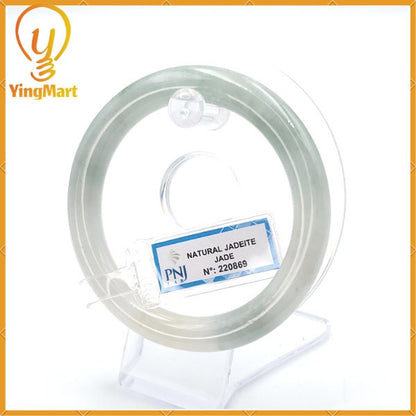 YingCollection 58mm PNJ220869 Certified Natural Color Green With Black Brown Spot Jadeite Jade Bangle Bracelet, Real Gemstone, Jewelry