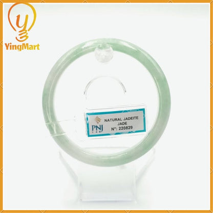 YingCollection 58mm PNJ220829 Certified Natural Color Green With Black Brown Spot Jadeite Jade Bangle Bracelet, Real Gemstone, Jewelry