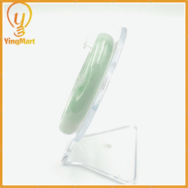 YingCollection 58mm PNJ220829 Certified Natural Color Green With Black Brown Spot Jadeite Jade Bangle Bracelet, Real Gemstone, Jewelry