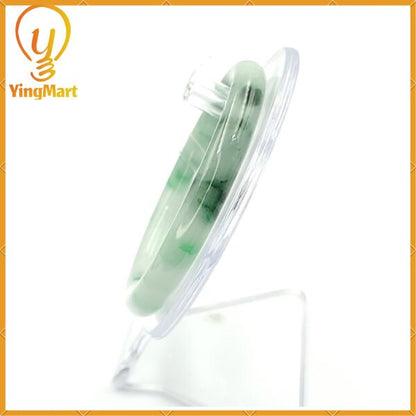 YingCollection 56mm PNJ220845 Certified Natural Color Green With Black Brown Spot Jadeite Jade Bangle Bracelet, Real Gemstone, Jewelry