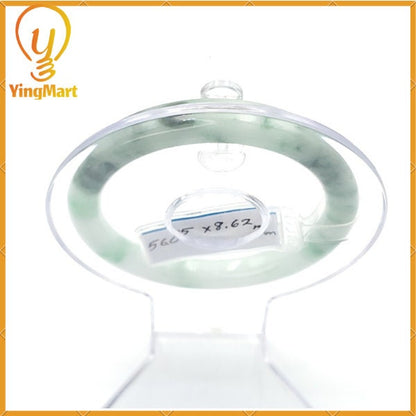 YingCollection 56mm PNJ220845 Certified Natural Color Green With Black Brown Spot Jadeite Jade Bangle Bracelet, Real Gemstone, Jewelry