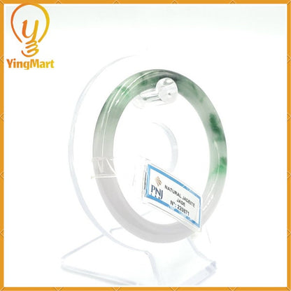 YingCollection 56mm PNJ220871 Certified Natural Color Green With Black Brown Spot Jadeite Jade Bangle Bracelet, Real Gemstone, Jewelry