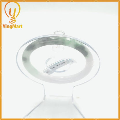 YingCollection 56mm PNJ220871 Certified Natural Color Green With Black Brown Spot Jadeite Jade Bangle Bracelet, Real Gemstone, Jewelry