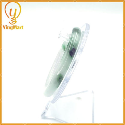 YingCollection 56mm PNJ220873 Certified Natural Color Green With Black Brown Spot Jadeite Jade Bangle Bracelet, Real Gemstone, Jewelry