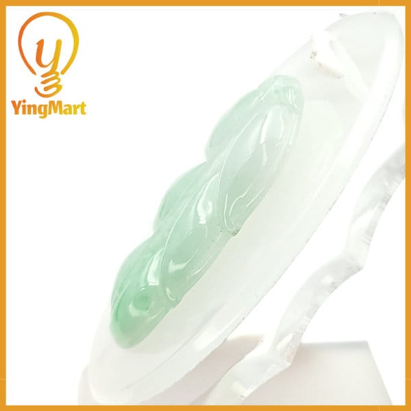 Yingmart Light Apple Green Leaf Burmese Myanmar Genuine Jadeite Jade Grade A Type A Hand-Craving Pedant