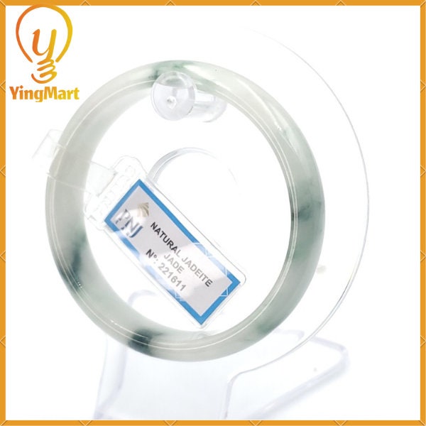 YingCollection 55mm PNJ221611 Certified Natural Color Green With Black Brown Spot Jadeite Jade Bangle Bracelet, Real Gemstone, Jewelry