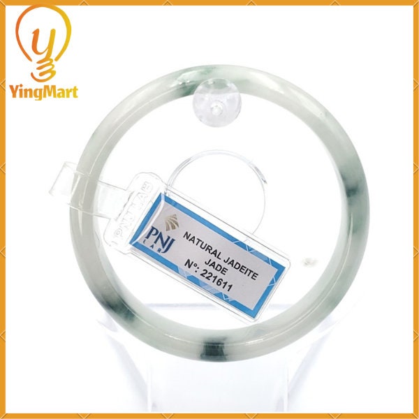 YingCollection 55mm PNJ221611 Certified Natural Color Green With Black Brown Spot Jadeite Jade Bangle Bracelet, Real Gemstone, Jewelry