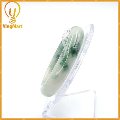 Jade Bangle 56mm PNJ221614 Certified | Yingmart Natural Color Green White to Green, Grey White, Brown, and Black Grey for Men, Grandmother